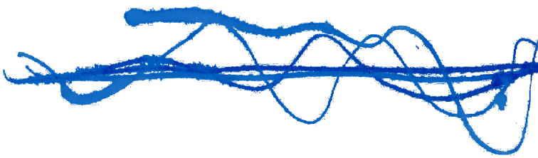 decorazione realizzata a mano con inchiostro blu mostra linee ondulate intrecciate tra loro